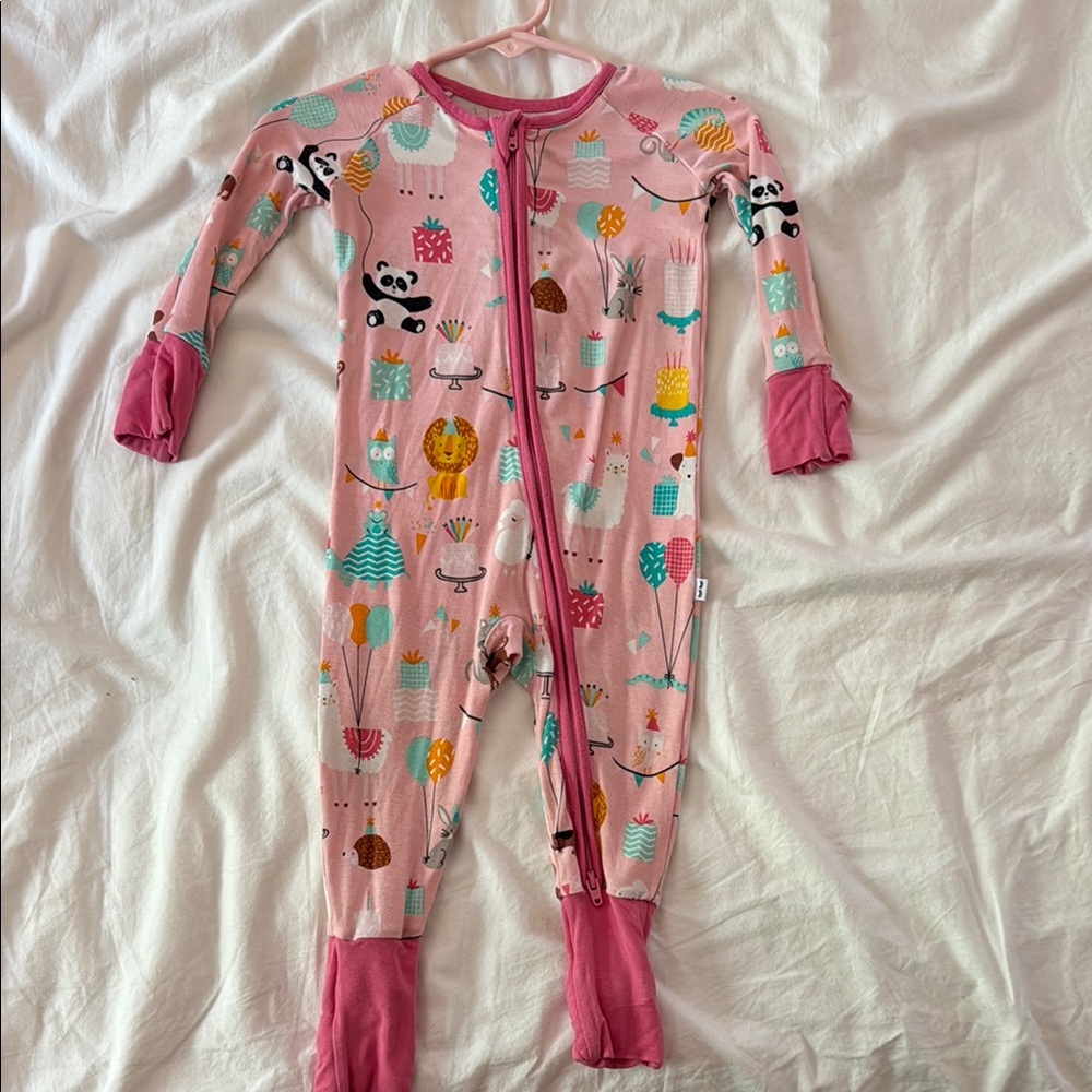 Little Sleepies Pink Animal Print Kids Footie
